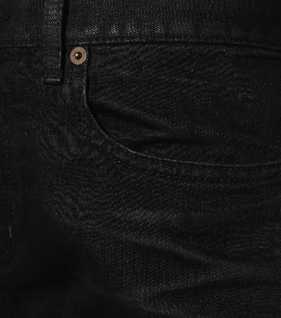 Shop Saint Laurent High-rise Slim Cropped Jeans In Black