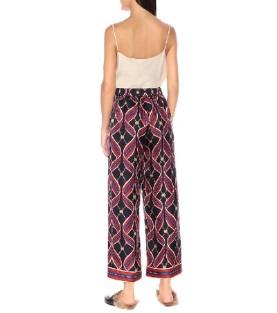 Shop Gucci Printed Silk Pants In Multicoloured