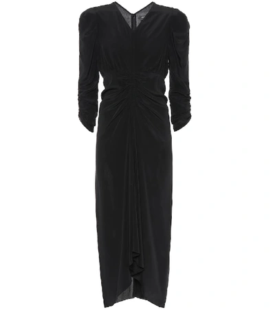 Shop Isabel Marant Albi Silk Midi Dress In Black
