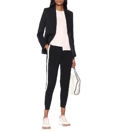 Shop Stella Mccartney Tapered Jersey Trackpants In Black