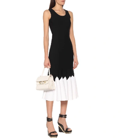 Shop Alexander Mcqueen Jacquard Knit Dress In Black