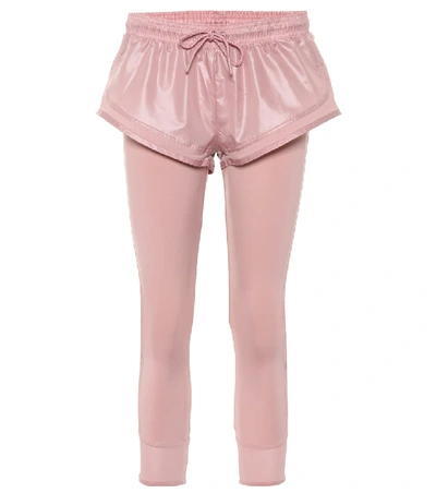 Shop Adidas By Stella Mccartney Essentials Shorts Over Tights In Pink