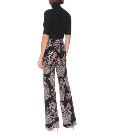 Shop Etro Paisley-printed Flared Pants In Black