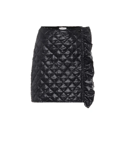 Shop Moncler Quilted High-rise Skirt In Black