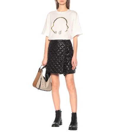 Shop Moncler Quilted High-rise Skirt In Black