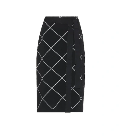 Shop Proenza Schouler Checked Jacquard Wrap Skirt In Black