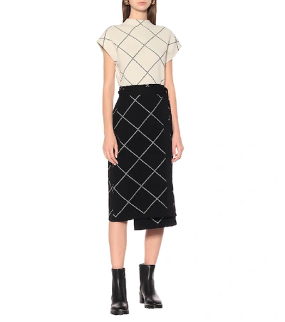 Shop Proenza Schouler Checked Jacquard Wrap Skirt In Black