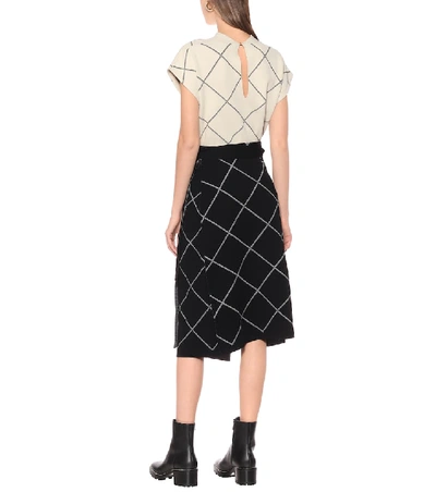 Shop Proenza Schouler Checked Jacquard Wrap Skirt In Black