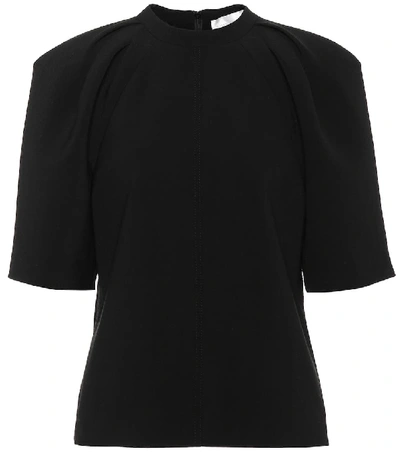 Shop Victoria Victoria Beckham Wool-blend Top In Black