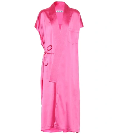 Shop Balenciaga Judo Stretch-satin Midi Dress In Pink