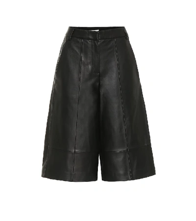 Shop Tibi Leather Culottes In Black