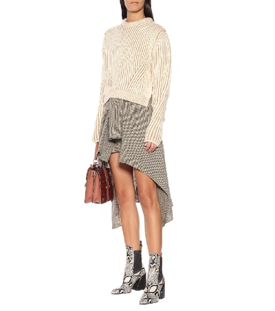 Shop Chloé Ribbed Wool-blend Sweater In Beige