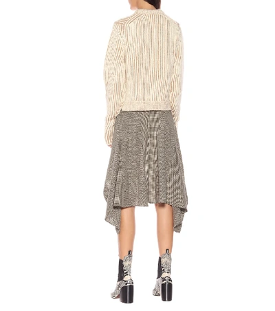 Shop Chloé Ribbed Wool-blend Sweater In Beige