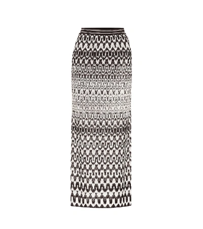 Shop Missoni Striped Stretch-knit Midi Skirt In Multicoloured