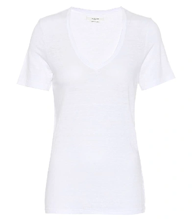 Shop Isabel Marant Étoile Kranger Linen T-shirt In White