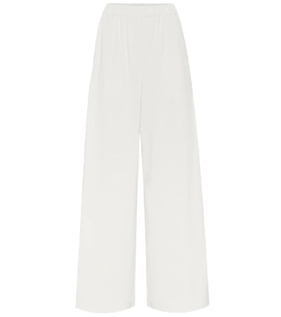 Shop Joseph High-rise Cotton-jersey Wide Pants In White