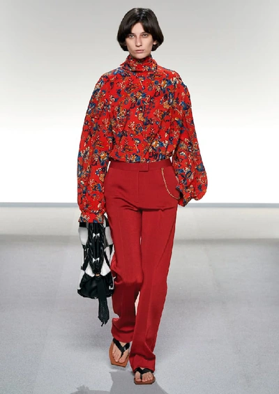 Shop Givenchy Printed Silk Shirt In Red