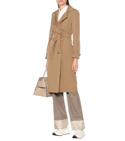 Shop Max Mara Lucia Wool Gabardine Midi Dress In Brown