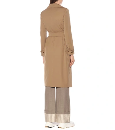 Shop Max Mara Lucia Wool Gabardine Midi Dress In Brown