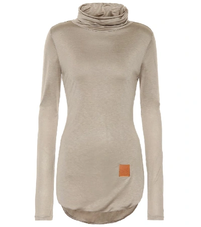 Shop Loewe Silk-blend Top In Beige