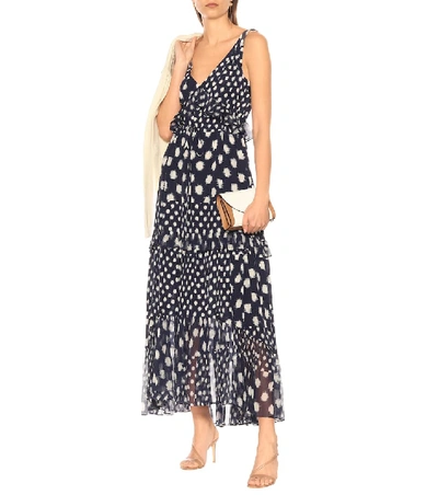 Shop Diane Von Furstenberg Misha Printed Silk Maxi Dress In Blue