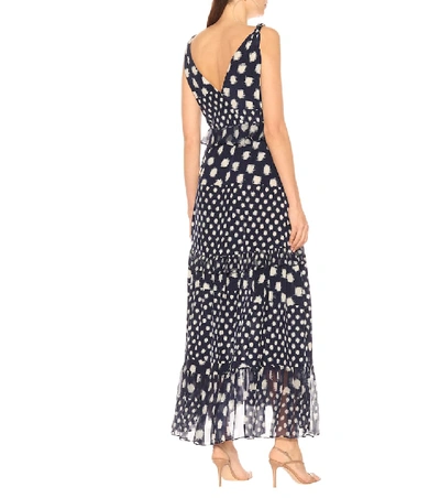 Shop Diane Von Furstenberg Misha Printed Silk Maxi Dress In Blue