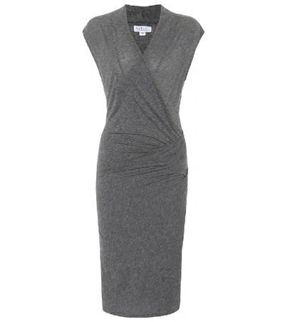 Shop Velvet Omega Cotton-blend Dress In Grey