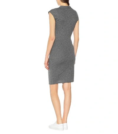 Shop Velvet Omega Cotton-blend Dress In Grey