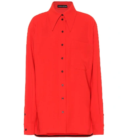 Shop Kwaidan Editions Oversized Wool-blend Shirt In Red