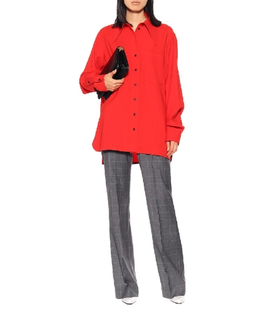 Shop Kwaidan Editions Oversized Wool-blend Shirt In Red