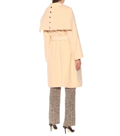 Shop Chloé Belted Wool-blend Coat In Beige