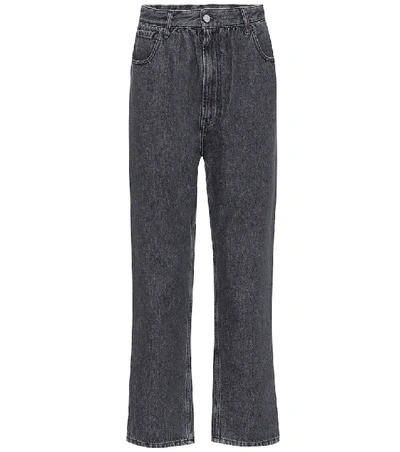 Shop Mm6 Maison Margiela High-rise Straight Jeans In Grey