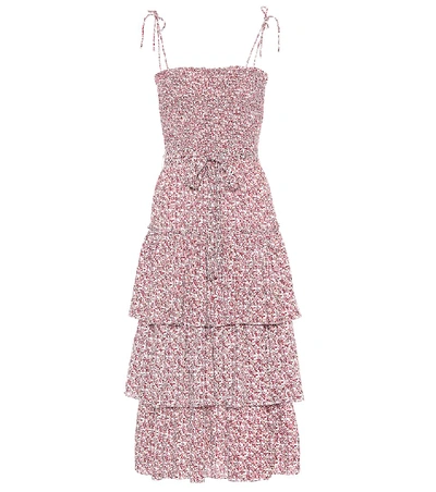 Shop Tory Burch Floral-printed Midi Dress In Multicoloured