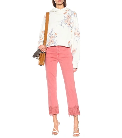 Shop J Brand Selena Mid-rise Bootcut Jeans In Pink
