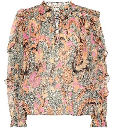 Shop Ulla Johnson Lara Cotton And Silk-blend Blouse In Multicoloured