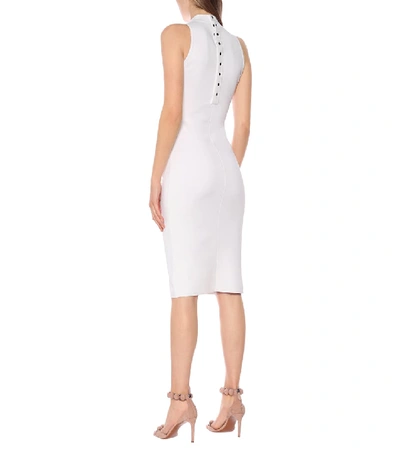 Shop Alaïa Stretch-knit Midi Dress In White