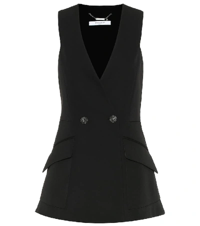 Shop Givenchy Sleeveless Wool Jacket In Black