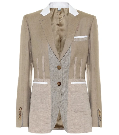 Shop Burberry Wool-blend Blazer In Beige