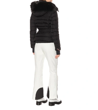 Shop Moncler Beverley Fur-trimmed Ski Jacket In Black