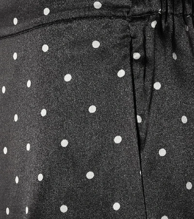 Shop Asceno Dotted Silk Pajama Bottoms In Black