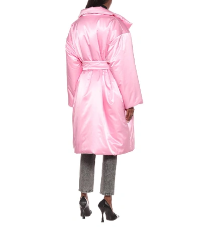 Shop Balenciaga Wrap Padded Nylon Coat In Pink
