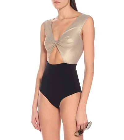 Shop Karla Colletto Carmelle Swimsuit In Gold