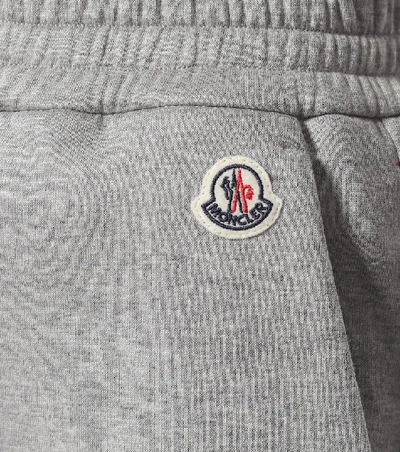 Shop Moncler Cotton-blend Sweatpants In Grey