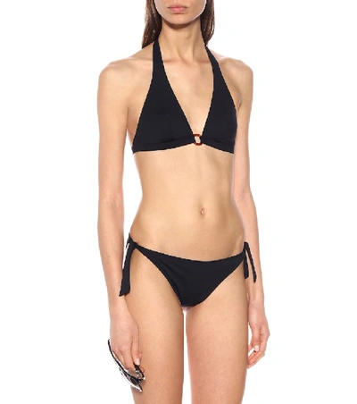 Shop Max Mara Genarc Halter Bikini Top In Black
