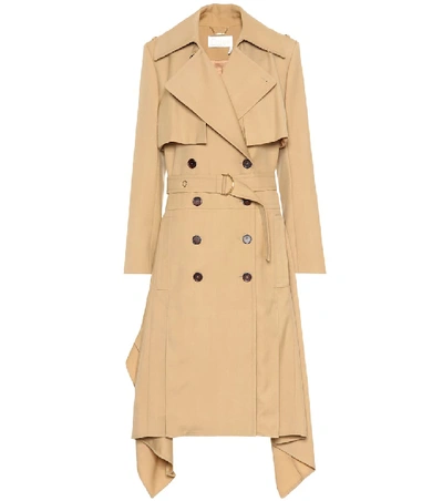 Shop Chloé Wool Trench Coat In Beige