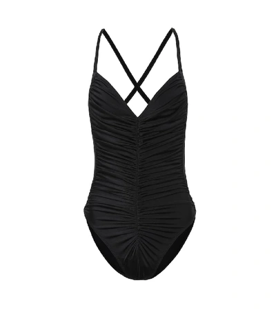 Shop Norma Kamali Butterfly Mio Swimsuit In Black