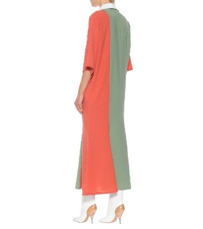 Shop Loewe Colorblocked Midi Dress In Multicoloured