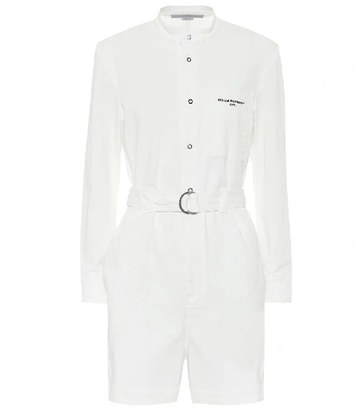 Shop Stella Mccartney Stretch-cotton Jumpsuit In White