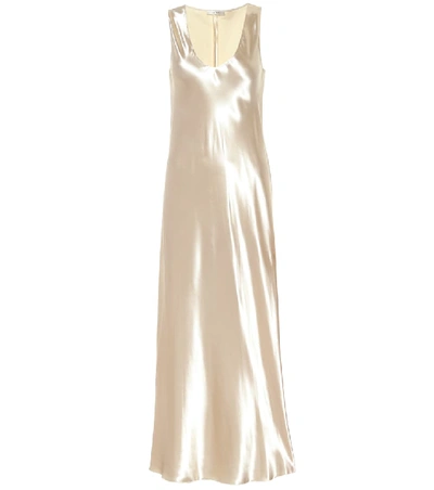 Shop The Row Natasha Satin Maxi Dress In Yellow