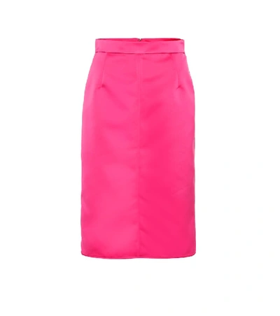 Shop N°21 High-rise Satin Pencil Skirt In Pink